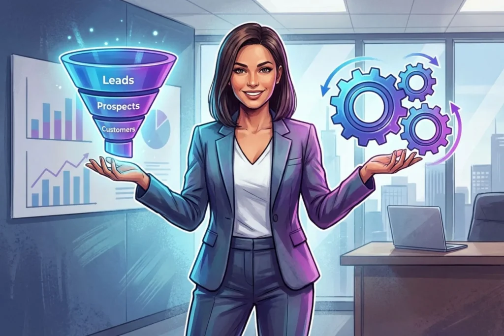 Ha skáláznál, de szétesik a működés: vevőszerzés + folyamatok + automatizálás egy rendszerben, vezetői kontrollal.